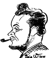 Caricature se Roger Aliquot signée Wibo parue dans la Voix du Nord