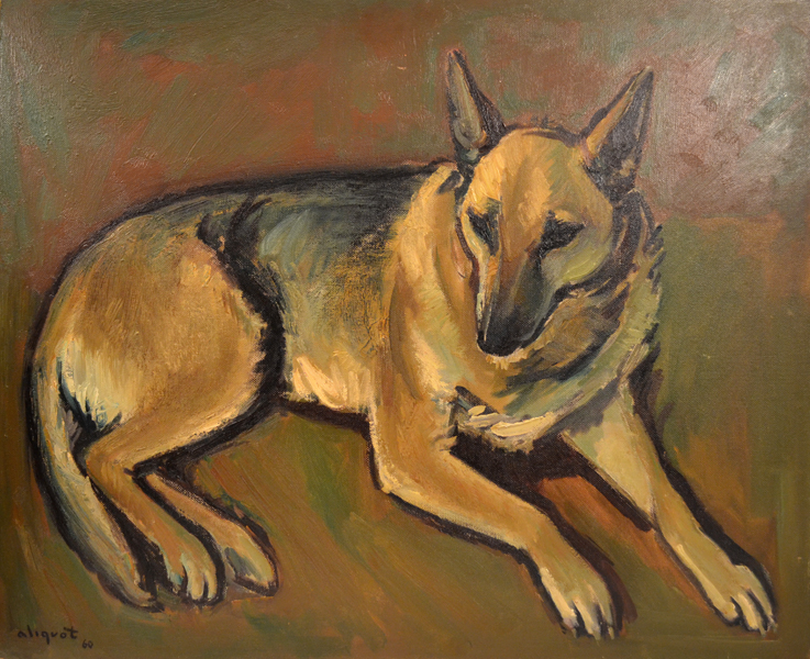 Étude de Chien (portrait de la chienne Mirka) - 1960