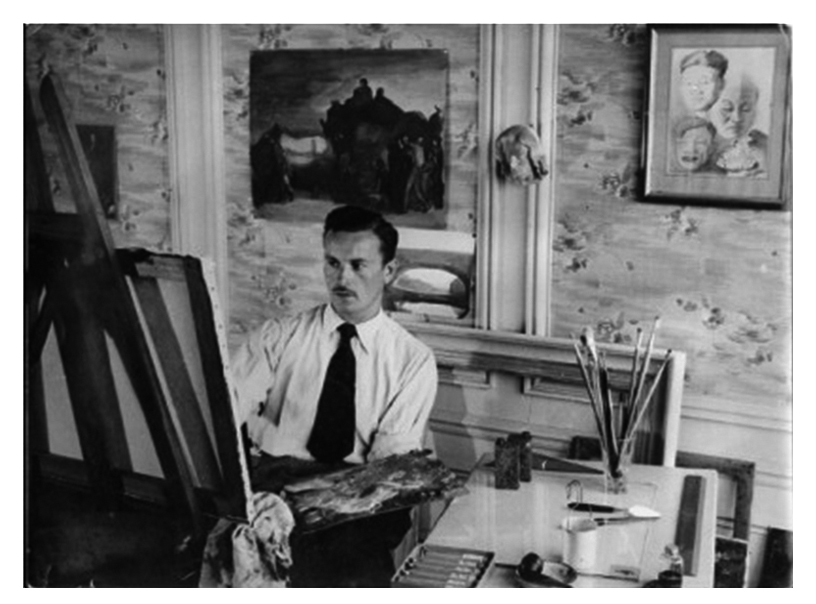 1941 - Roger Aliquot dans son atelier 9 rue Charles Gille à Tours