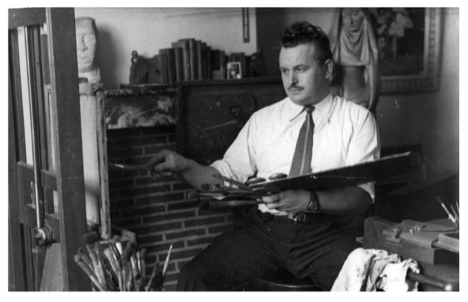 1950 - Roger Aliquot dans son atelier à Hénin-Liétard