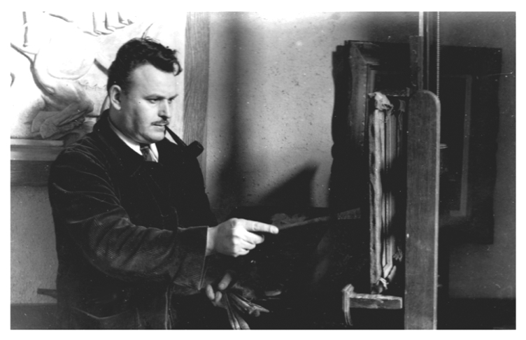 1950 - Roger Aliquot dans son atelier à Hénin-Liétard