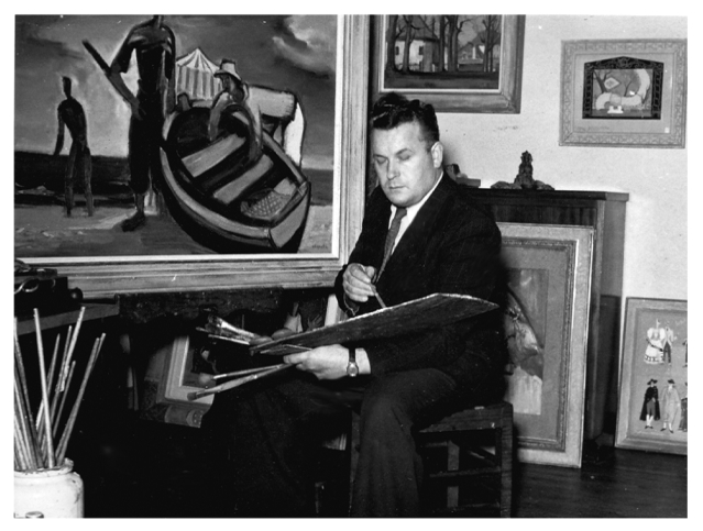 1957 - Roger Aliquot dans son atelier à Hénin-Liétard