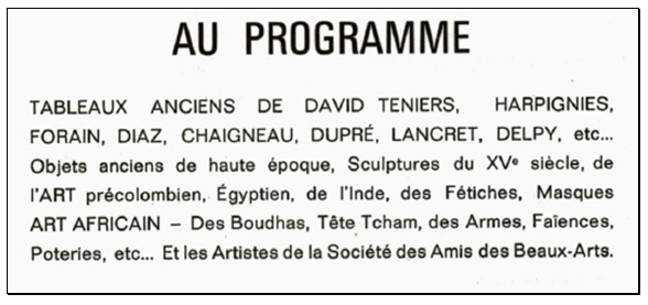 Programme du Salon de l'Art et la Brocante - 1967 -