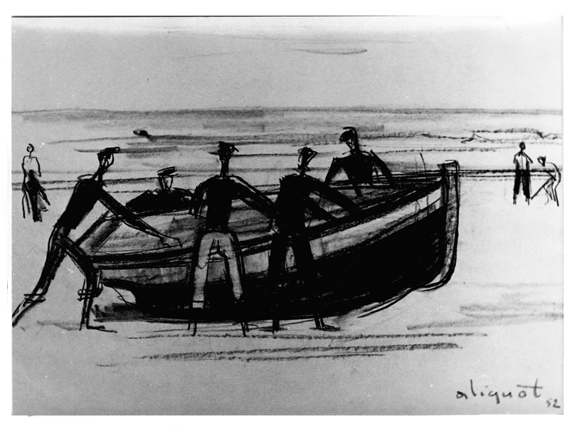 Barque et pêcheurs - 1952 
