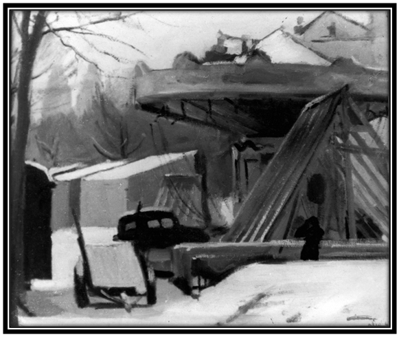 Manèges sous la neige - 1942 - Huile